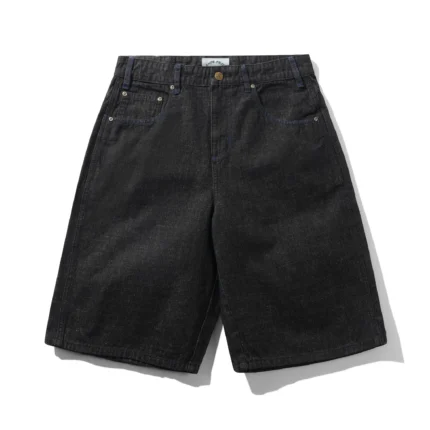 Cash only Break Denim Shorts, Streaky Black