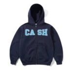Cash Only Campus Applique Zip-Thru Hood, Washed Navy