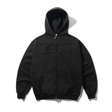 Cash Only Campus Zip-Thru Hood, Washed Black