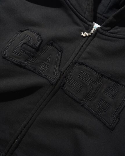 Cash Only Campus Zip-Thru Hood, Washed Black