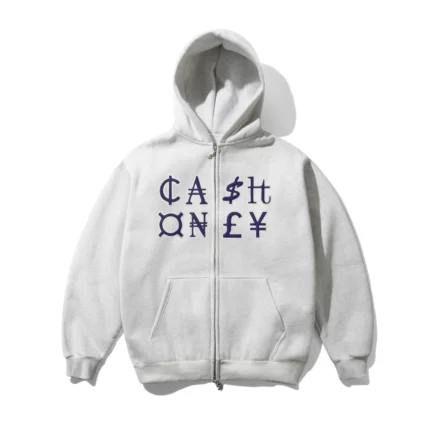 Cash Only Currency Zip-Thru Hood Ash