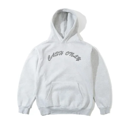 Cash Only Diamond Plate Logo Pullover Hood Ash