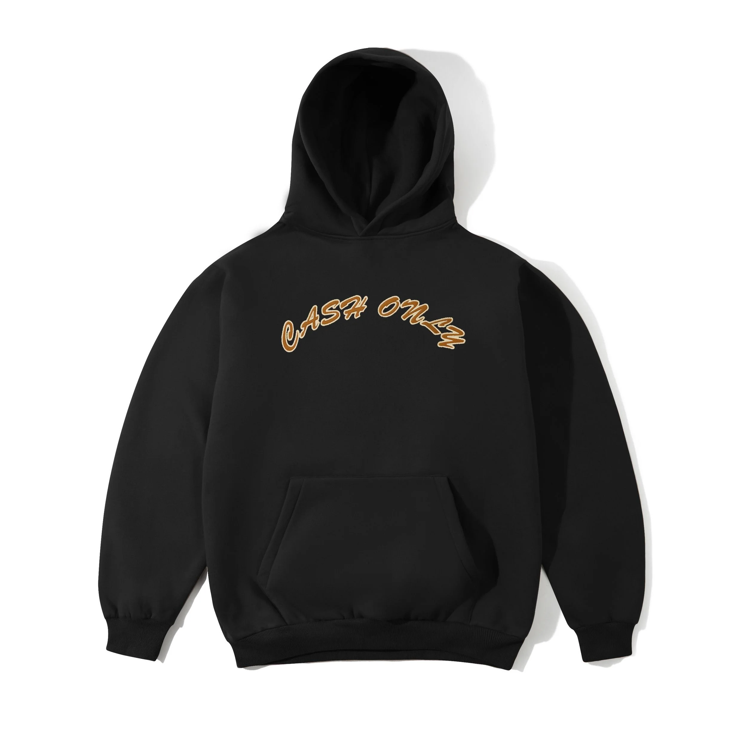 FeltAppliquePulloverHoodBlack1 (1) Cash Only Felt Applique Logo Pullover Hood Black