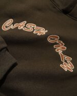 Cash Only Felt Applique Logo Pullover Hood Brown