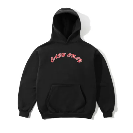 Cash Only Grid Logo Pullover Hood, Black