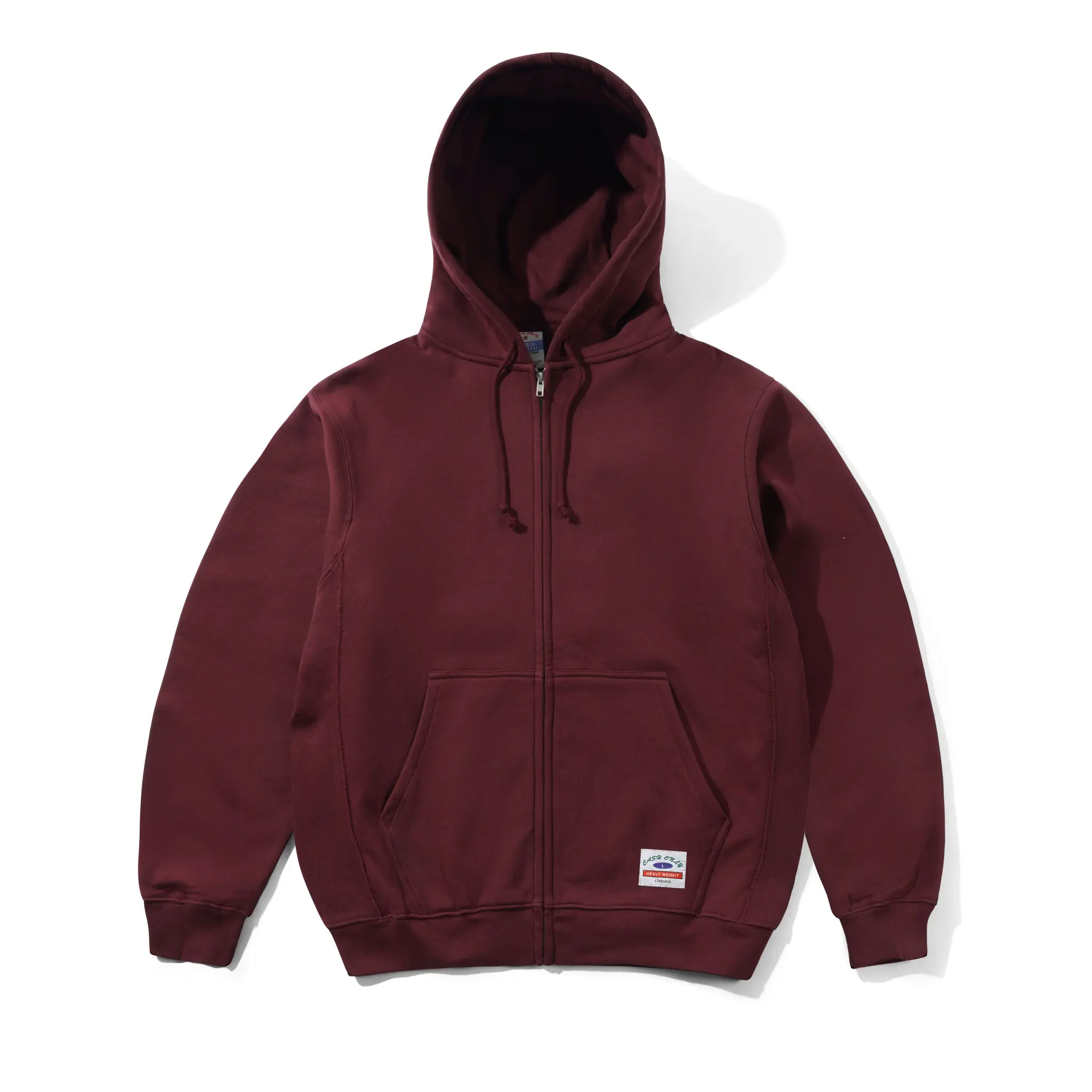 HeavyWeightZipThruHoodBurgundy1 Cash Only Heavy-Weight Zip-Thru Hood, Burgundy