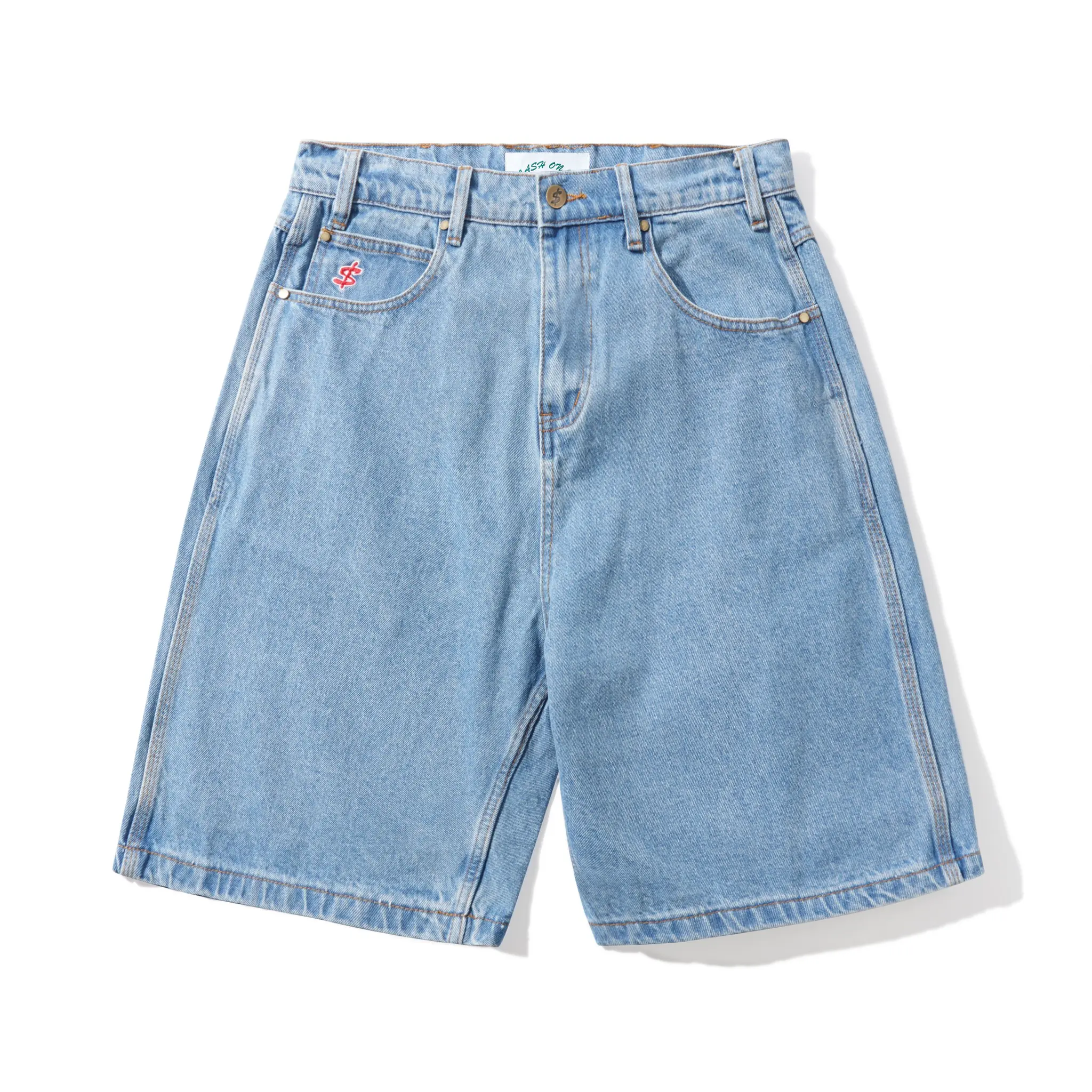 LogoBaggyDenimShortsWashedIndigo1_c32aa5d9-6ad2-4f75-851f-7054119b809b Cash only Logo Denim Shorts, Washed Indigo