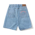 Cash only Logo Denim Shorts, Washed Indigo