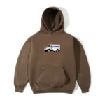 Cash Only Money Truck Pullover Hood, Brown
