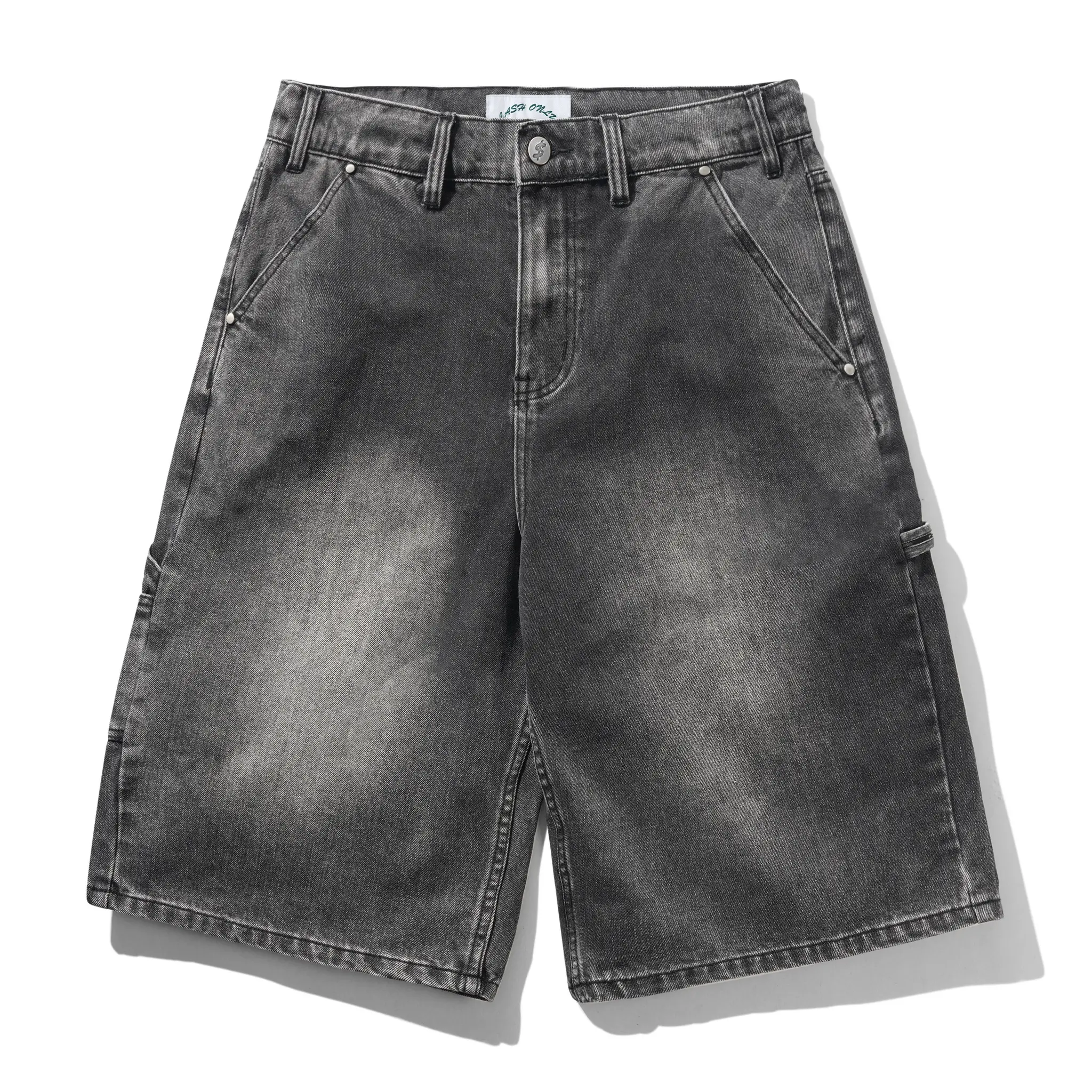 PointDenimShortsWorkGrey1 Cash only Point Denim Shorts, Work Grey