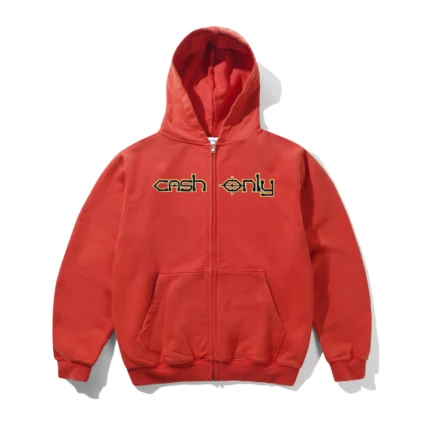 Cash Only Protocol Zip-Thru Hood, Washed Red