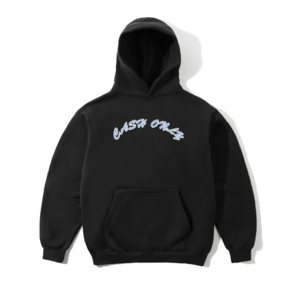 Cash Only Ripstop Logo Applique Pullover Hood, Black