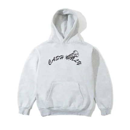 Cash Only Screw Logo Pullover Hood, Ash