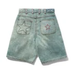 Cash only Stars Denim Shorts, Sun Fade Wash