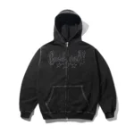 Cash Only Strip Zip-Thru Hood, Washed Black